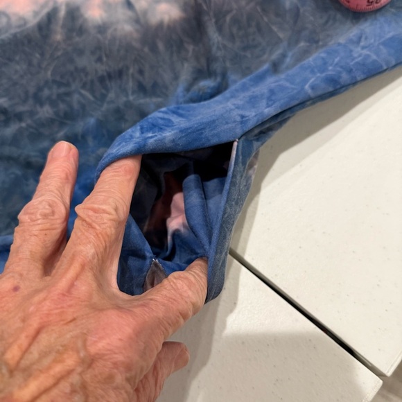 Umgee Tie Dye Tunic Top Mini Dress Blue & Pink Long Sleeve Women’s Size Small - Picture 3 of 10